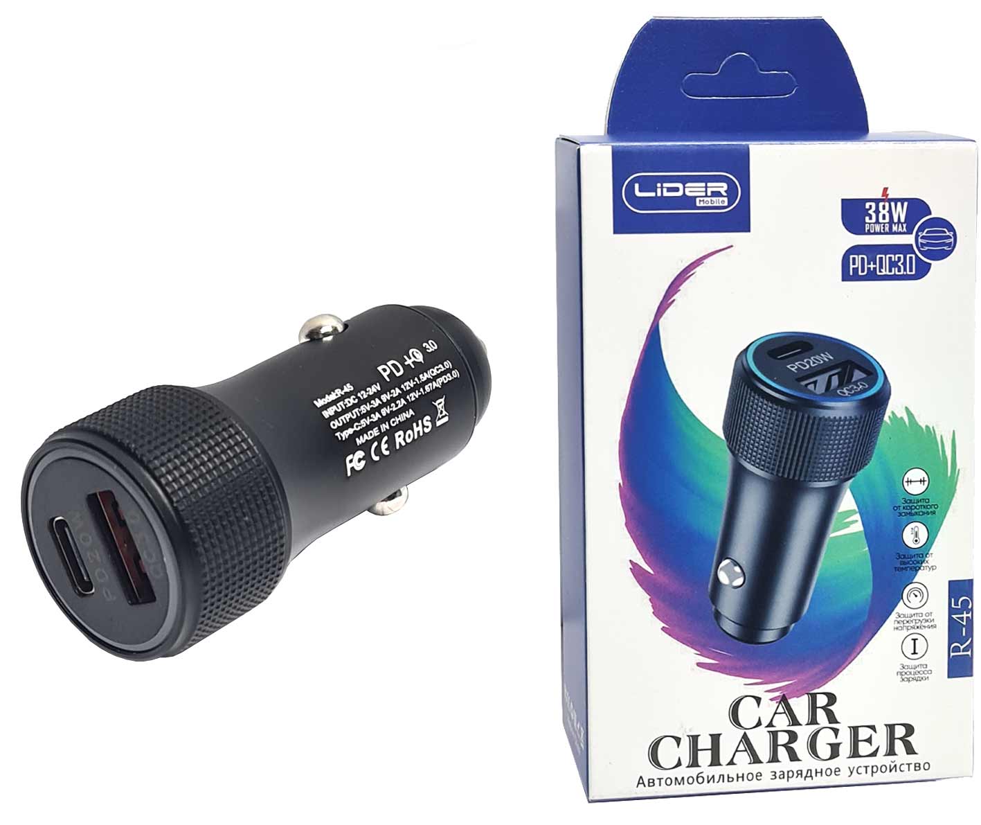 АЗУ_LIDER_R45_1USB_QC3_PD